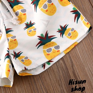Sol verano Casual de dibujos animados Tropical impresión elástica cintura bebé niños pantalones cortos de playa (5)