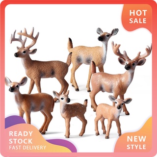 Yx-Mo simulado sólido bosque ciervo estatuilla alce Animal modelo mesa decoración escritorio juguete niños