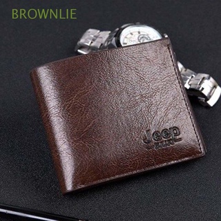 BROWNLIE Gift Card Holder Luxury Money Purse Men Wallets Brown Khaki Small Male Wallet Slim PU Leather Coin Bag/Multicolor