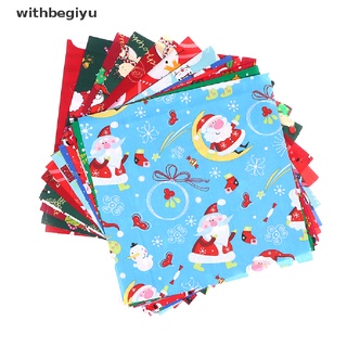 [withb] 20pcs 25x25cm tela de algodón de navidad para patchwork diy hecho a mano. (5)