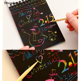 fbco rainbow paper scratch off color cuaderno de bocetos manualidades niños dibujo cuaderno fad