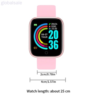 Reloj inteligente global con correa de silicón con frecuencia cardiaca, color rosa (5)