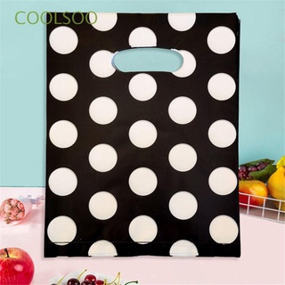 COOLSOO 100Pcs Home Decoration Gift Packing Gift Wrapping Shopping Bags Printed Plastic Bags Portable Storage Present Party Supplies Bag With Handle