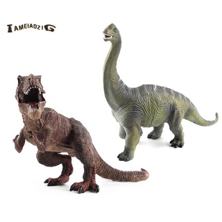2pcs gran tamaño jurásico salvaje vida Brachiosaurus dinosaurio juguete plástico juego juguetes World Park dinosaurio el figuras de acción niños niño - verde y marrón