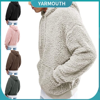 yar_sweatshirt color sólido capucha de felpa jersey sudaderas casual sudaderas para oficina