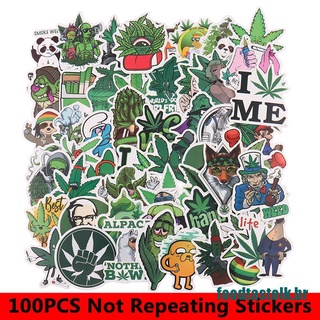 Hot*100pc de dibujos animados divertidos pegatinas de Cannabis Snowboard portátil equipaje guitarra maleta (1)