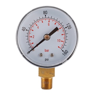 bzs 0-160psi/0-11bar doble escala manómetro de metal medidor de presión npt 1/8" rosca agua aire aceite dial medidor de presión