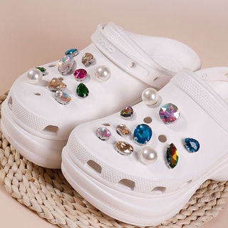 Azul diamante perla Jibbitz zapato Chamrs creativo Jibbitz Charm Set Crocs mujeres zapatilla decorativa