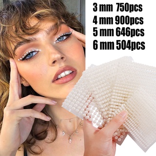 Sb1 3mm/4mm/5mm/6mm mujer Resina perla blanca ojos maquillaje Diamante 3d pedrería de uñas Diy corporal accesorios de Arte (4)