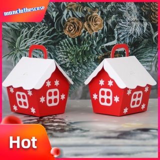 MCC 10Pcs Red Xmas House Packaging Box Gift Birthday Wedding Party Favors Carrier (1)