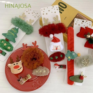 HINAJOSA Cute Kids Christmas Hairpin Korean style Hair Accessories Children Hair Clip Plush Elk Santa Claus Autumn Winter Girls Christmas tree Headdress