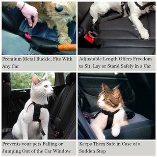 Cinturón de seguridad de coche para mascotas, cinturón de seguridad, resistente, ajustable, accesorios para mascotas, para perro, gato (8)