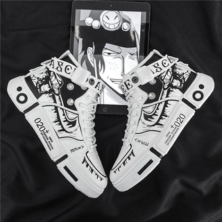 [WDOU] Zapatillas De Deporte De Pareja Altas De Anime De Una Pieza Portgas·d·d · Ace Durable Cómodo Y Transpirable Zapatos Deportivos
