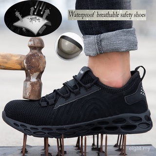Moda de corte bajo impermeable transpirable puntera de acero de trabajo zapatos de seguridad del dedo del pie de acero botas de seguridad
