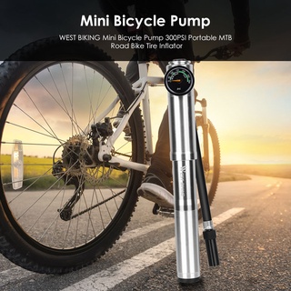 beautiful west biking mini bomba de bicicleta 300psi portátil mtb bicicleta de carretera inflador de neumáticos (2)