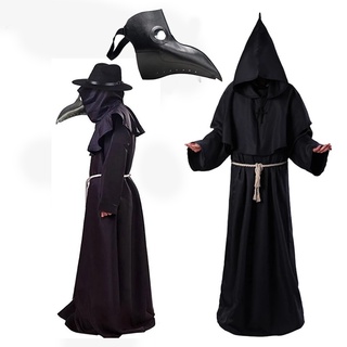 plague doctor disfraces peste doctor máscara negra muerte bruja cosplay disfraces de halloween para hombres punks máscaras (1)
