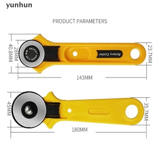 yunhun cortador giratorio de cuero conjunto de cuchillas tela circular acolchado corte patchwork corte.