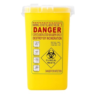 Sharps Container Biohazard Needle Disposal Tattoo Waste Bin 1 Quart (2)