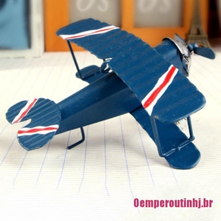 Oemperoutinhj Mini figuras De Modelo Biplane Vintage Para decoración del hogar Modelo De hierro y avión De aire De Metal (5)