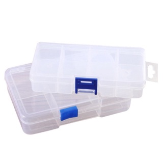 10 Rejillas Compartimentos Plástico Transparente Organizador Pendientes Caja De Almacenamiento