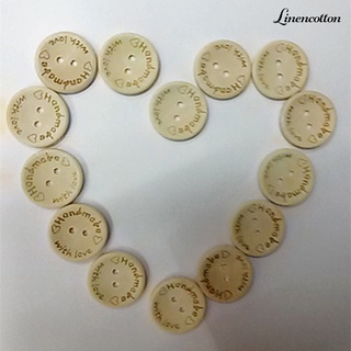 [Linen] 100 pzs/juego de botones tallados con letras talladas para álbumes de recortes de mariposas de madera