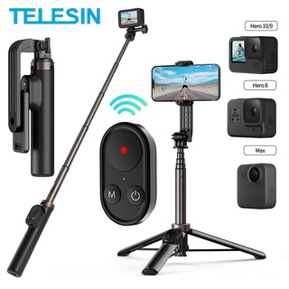 TELESIN GoPro Hero 10 9 8 Max Control Remoto Inalámbrico Bluetooth Selfie Stick Monopie Trípode IPhone 13 Pro Huawei Xiaomi