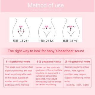 Doppler de bolsillo para embarazadas escuchar el corazón del bebé/sin radiación/estetoscopio (9)