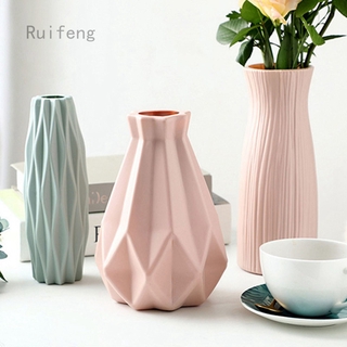 origami jarrón de plástico lechoso blanco imitación cerámica maceta cesta de flores florero decoración del hogar nórdico decoración|vasos
