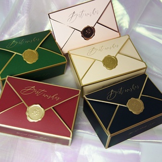 darroch ins caja de embalaje simple suministros de fiesta caja de caramelos cosméticos decoración de boda bronceado favores creativos en forma de sobre bolsas de regalo/multicolor (6)