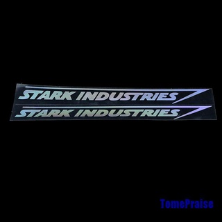 (Tomepraise) 1 par de pegatinas láser para coche Stark Industries automóviles motocicletas estilo adhesivo (4)