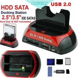 Magic nuevo Dual USB DHL/pulgada IDE HDD estación de acoplamiento disco duro externo lector de tarjetas HD BOX clon SATA