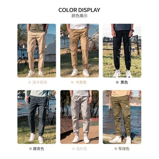 HazarongPantalones delgados de moda para hombre Pantalones de verano para hombre pantalones Cargo de marca de moda Pantalones sueltos casuales pantalones de verano Injue Lun pies (7)