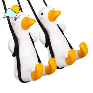 2Pcs Swinging Duck Car Hanging Ornament Swing Duck Car Mirror Cute Anime Car Accessories Auto Decoration Gift
