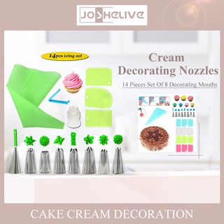 14pcs/set Cake Decorating Kit Supplies Set Tools Piping Tips Pastry Icing Bags Nozzles WEALTH