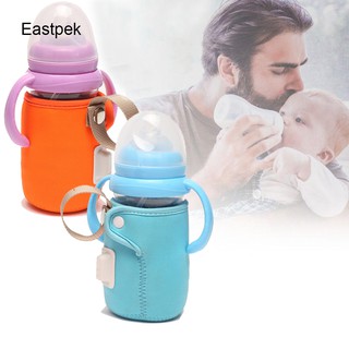 eastpek usb biberón calentador portátil de viaje calentador de leche bebé alimentación caliente cubierta de aislamiento termostato calentador de alimentos