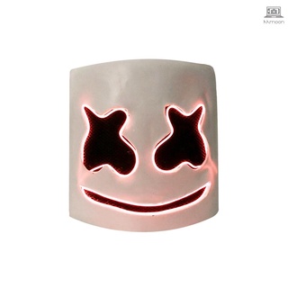 Led DJ Marshmello casco Festival de música Light Up malvavisco Halloween novedad disfraz fiesta látex