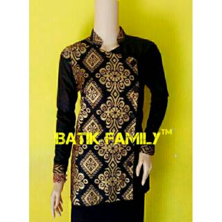 Blusa Batik Tops para mujer oro negro uniforme de oficina empleado