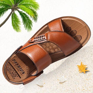 Sandalias De Verano De Los Hombres De Cuero Genuino 2021 Nuevo Estilo Zapatos De Playa Casual Transpirable Antideslizante