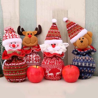 OVERLEY Cartoon Candy Bag Festival Christmas Decoration Drawstring Bag Portable Party Ornament Santa Claus Snowman Xmas Gift Pouch (4)