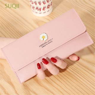 suqii regalo pequeña margarita coreano largo bolso largo cartera mujeres nueva gran capacidad simple cuero pu/multicolor