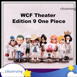 Chunrong 9Pcs figura modelo Anime una pieza acción Mini PVC de dibujos animados Luffy Sanji miniatura para niños