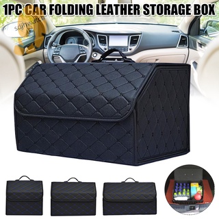 Car Storage Bag PU Leather Trunk Organizer Box Bags Folding Car Trunk Stowing Portable Boxes