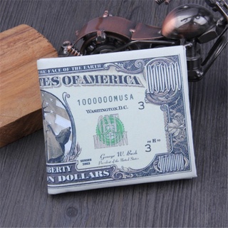 Unisex US Dollar Bill cartera marrón cuero monedero Bifold tarjeta de crédito foto titular