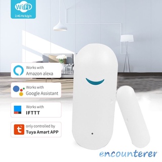 Tuya Smart Wifi Sensor De Puerta Abierta/Cerrada Detectores Alarma Hogar Compatible Con Alexa Google Home APP encounterr (1)