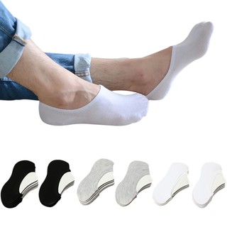 10 pares de mocasines de algodón antideslizantes invisibles de corte bajo sin mostrar calcetines