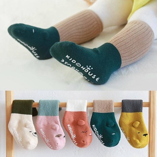 Calcetines de bebé calcetines de bebé de dibujos animados que engrosamiento otoño e invierno fresco (0-5 años de edad) calcetines de bebé de algodón puro antideslizante