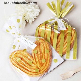 [hermoso y amor nuevo] 50 piezas de puntos dorados bolsa de galletas diy bolsas de regalo para fiesta dulces alimentos y packag hecho a mano