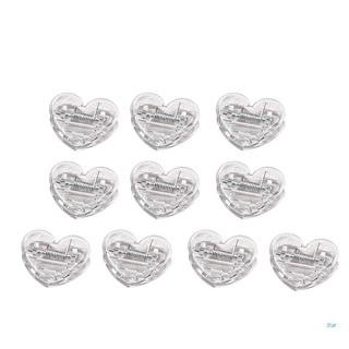 stat pack de 10 clips transparentes para carpetas en forma de corazón, pinzas de papel, forma de corazón