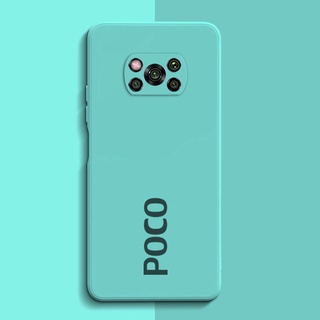 Xiaomi Poco X3 NFC Silicona Líquida Goma Cubierta Suave A Prueba De Golpes Caso Del Teléfono