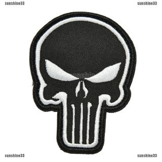 3D Punisher Skull Moral bordado Velcro parche táctico brazalete (9)